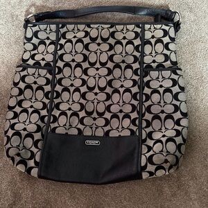 Coach Black and Cream Shoulder Bag